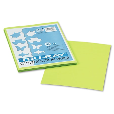 Pacon Tru-Ray Construction Paper, 76 lb Text Weight, 9 x 12, Brilliant Lime, PK50 103423